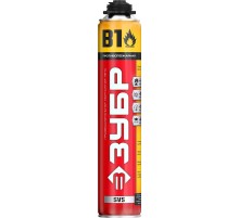 ЗУБР PRO B1, 750 мл, пистолетная, выход до 45 л, огнестойкая монтажная пена (41146)