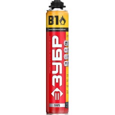 ЗУБР PRO B1, 750 мл, пистолетная, выход до 45 л, огнестойкая монтажная пена (41146)