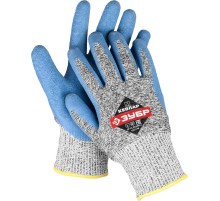 ЗУБР L, перчатки для защиты от порезов с рельефным латексным покрытием (11277-L)