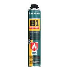KRAFTOOL FIRE STOP B1, 750 мл, пистолетная, огнестойкая, не залипающий клапан, 240°С, SVS, выход до 45 л, монтажная пена (41186)