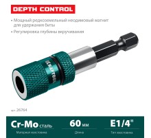 KRAFTOOL Depth Control, 60 мм, адаптер с регулировкой глубины вкручивания крепежа (26764)