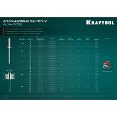 KRAFTOOL Alu (Al5052), 4.8 x 16 мм, 500 шт, алюминиевые заклепки (311701-48-16)