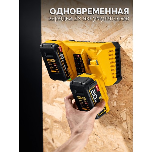 STEHER 20 В, 2 порта, 2 х 3 А, зарядное устройство для LMS АКБ (CH-20-26)