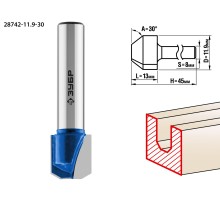 ЗУБР 11.9 x 13 мм, фреза пазовая фасонная №3, Профессионал (28742-11.9-30)