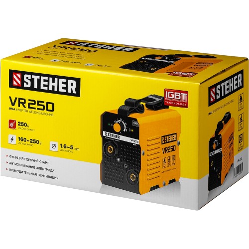 STEHER ММА, 250 А, сварочный аппарат инверторный, макс. электрод ? 5.0 мм (VR-250)