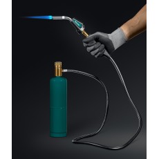 KRAFTOOL KS-8000, со шлангом 1.4м с пьезоподжигом на баллон турбо нагрев + 30% 2000°C, Газовая горелка Blue Fire (55512)