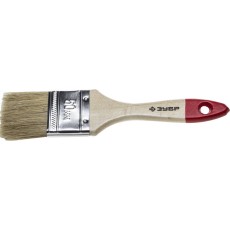 ЗУБР УНИВЕРСАЛ, 50 мм, 2″, светлая натуральная щетина, деревянная ручка, все виды ЛКМ, плоская кисть (4-01001-050)