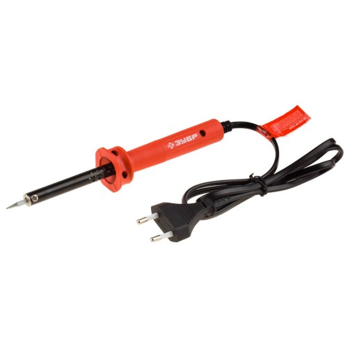 ЗУБР 40 Вт, конус, электропаяльник с пластиковой рукояткой (55400-40)
