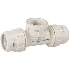 ЗУБР ШиреФит, штуцер с гайкой - внутренняя резьба - штуцер с гайкой, 20 мм - 1/2″ - 20 мм, переходной тройник (51502-20-1/2-20)