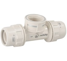 ЗУБР ШиреФит, штуцер с гайкой - внутренняя резьба - штуцер с гайкой, 32 мм - 1″ - 32 мм, переходной тройник (51502-32-1-32)