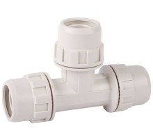 ЗУБР ШиреФит, штуцер с гайкой - штуцер с гайкой - штуцер с гайкой, 20 мм, соединительный тройник (51505-20)