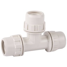 ЗУБР ШиреФит, штуцер с гайкой - штуцер с гайкой - штуцер с гайкой, 32 мм, соединительный тройник (51505-32)