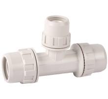 ЗУБР ШиреФит, штуцер с гайкой - внутренняя резьба - штуцер с гайкой, 26 мм - 20 мм - 26 мм, редукционный тройник (51506-26-20-26)