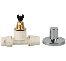 ЗУБР ШиреФит, штуцер с гайкой - кран запорный - штуцер с гайкой, 20 мм, запорный кран (51570-20)