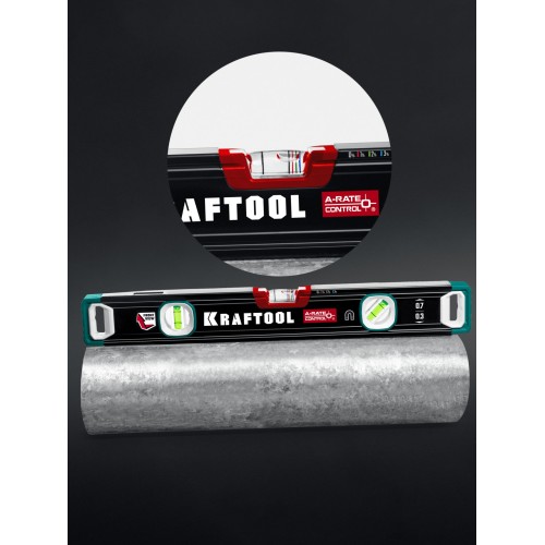 KRAFTOOL A-RATE CONTROL, 400 мм, точность 0.3 мм/м, с зеркальным глазком, сверхпрочный магнитный уровень (34988-40)