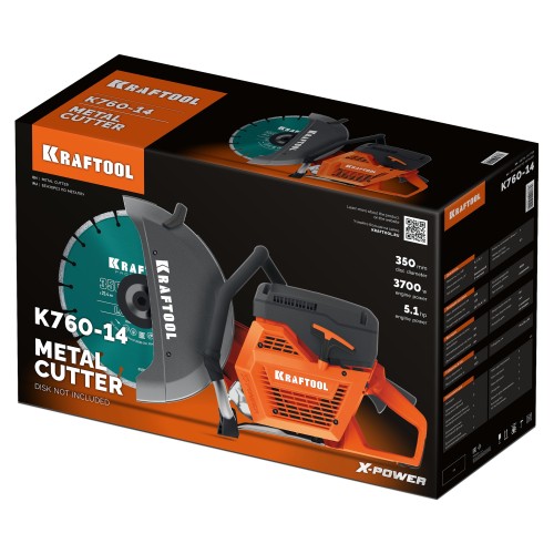 KRAFTOOL 3700 Вт, 350 мм, без диска, бензорез по металлу (рельсорез) (K760-14) KRAFTOOL 3700 Вт, 350 мм, без диска, бензорез по металлу (рельсорез) (K760-14)
