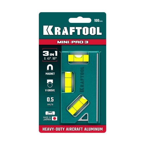 KRAFTOOL Mini-Pro 3, 100 мм, магнитный компактный уровень (34861-010) KRAFTOOL Mini-Pro 3, 100 мм, магнитный компактный уровень (34861-010)