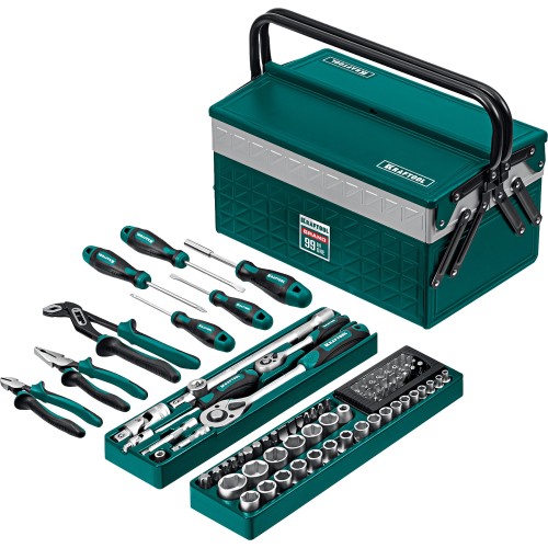KRAFTOOL GRAND-99, 99 предм., (1/2″+1/4″), Универсальный набор инструмента (27978-H99) KRAFTOOL GRAND-99, 99 предм., (1/2″+1/4″), Универсальный набор инструмента (27978-H99)