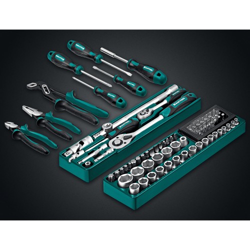 KRAFTOOL GRAND-99, 99 предм., (1/2″+1/4″), Универсальный набор инструмента (27978-H99) KRAFTOOL GRAND-99, 99 предм., (1/2″+1/4″), Универсальный набор инструмента (27978-H99)