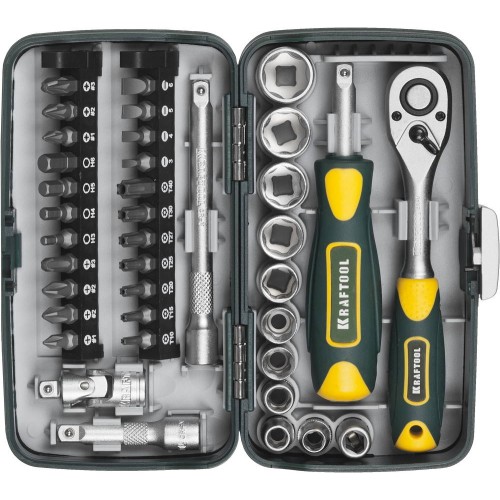 KRAFTOOL X-Drive 38, 38 предм., универсальный набор инструмента (27970-H38) KRAFTOOL X-Drive 38, 38 предм., универсальный набор инструмента (27970-H38)