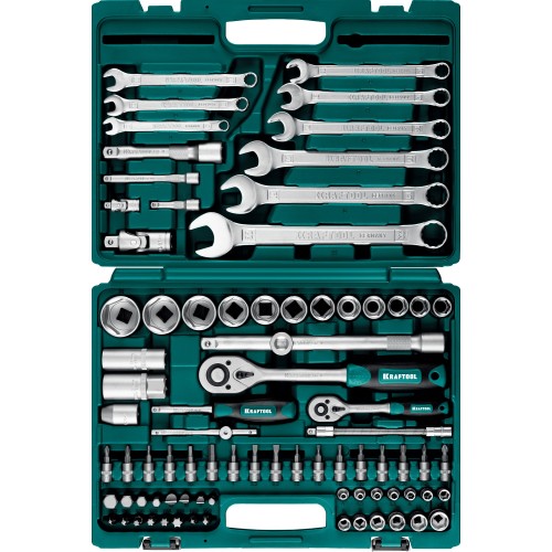 KRAFTOOL X-Drive 82, 82 предм., (1/2″+1/4″), универсальный набор инструмента (27887-H82) KRAFTOOL X-Drive 82, 82 предм., (1/2″+1/4″), универсальный набор инструмента (27887-H82)