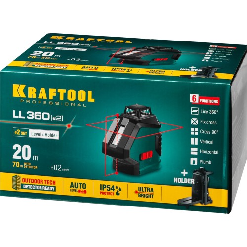 KRAFTOOL LL360 #2, лазерный нивелир (34645-2) KRAFTOOL LL360 #2, лазерный нивелир (34645-2)
