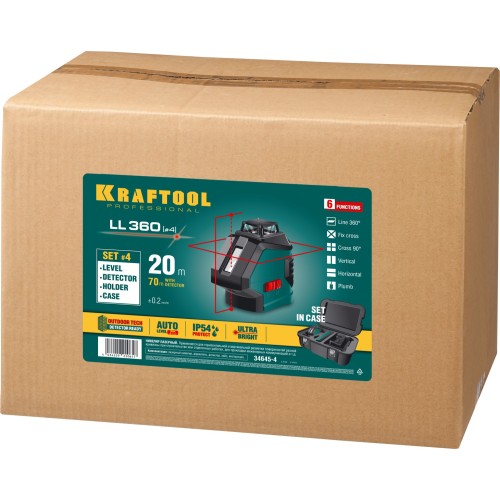 KRAFTOOL LL360 #4, лазерный нивелир (34645-4) KRAFTOOL LL360 #4, лазерный нивелир (34645-4)
