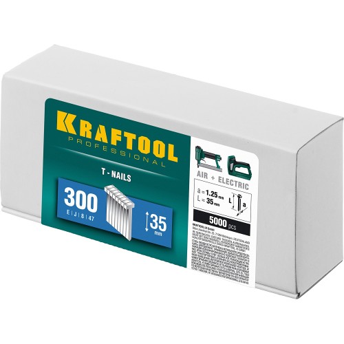 KRAFTOOL тип 18GA (47/300/F) 35 мм, 5000 шт, гвозди для нейлера (31785-35)