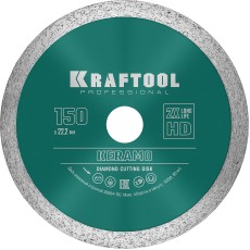 KRAFTOOL KERAMO, 150 мм, (22.2 мм, 10 х 1.8 мм), сплошной алмазный диск (36684-150)