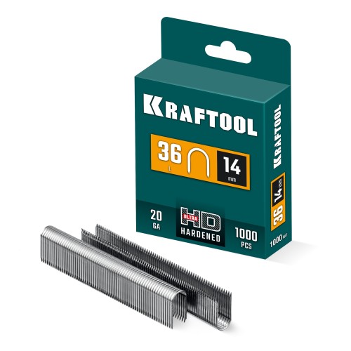 KRAFTOOL тип 36 (L) 14 мм, 1000 мм, калибр 20GA, скобы кабельные для степлера (31636-14) KRAFTOOL тип 36 (L) 14 мм, 1000 мм, калибр 20GA, скобы кабельные для степлера (31636-14)