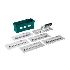 KRAFTOOL 280х115 мм, набор нержавеющих гребенок (6шт) со сменной 2к ручкой, в пластиковом кейсе (33268-H6)