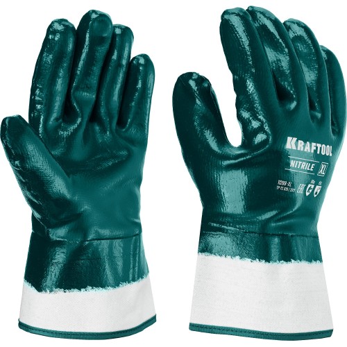 KRAFTOOL HYKRAFT Heavy Duty - особопрочные, XL (10), с крагой, нитриловое покрытие, высокая защита от нефтепродуктов, перчатки (11288-XL) KRAFTOOL HYKRAFT Heavy Duty - особопрочные, XL (10), с крагой, нитриловое покрытие, высокая защита от нефтепродуктов, перчатки (11288-XL)