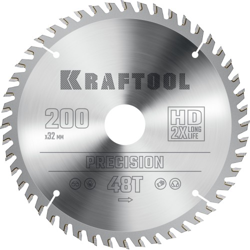 KRAFTOOL Precision, 200 х 32 мм, 48Т, пильный диск по дереву (36952-200-32) KRAFTOOL Precision, 200 х 32 мм, 48Т, пильный диск по дереву (36952-200-32)