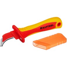 KRAFTOOL KN-7, 1000 В, изогнутый, диэлектрический нож электрика (45400)