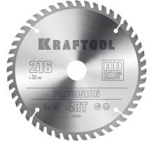 KRAFTOOL Precision, 216 х 30 мм, 48Т, пильный диск по дереву (36952-216-30)