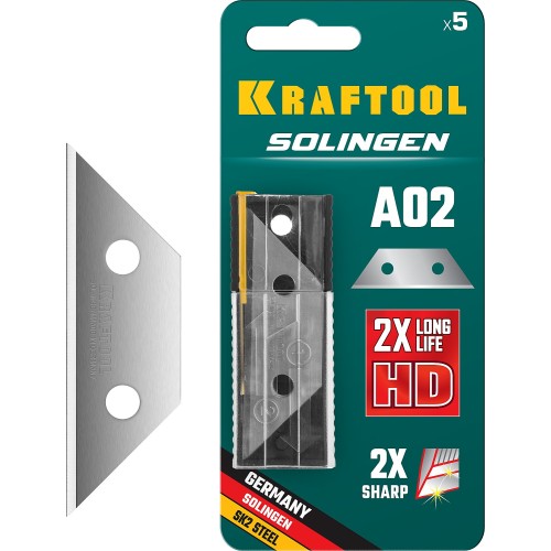 KRAFTOOL Solingen-А02, 5 шт, трапециевидные лезвия (09627-S5) KRAFTOOL Solingen-А02, 5 шт, трапециевидные лезвия (09627-S5)