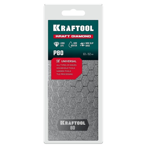 KRAFTOOL DIAMOND 63 х 152 мм, Р80, пластина алмазная заточная (35710-080) KRAFTOOL DIAMOND 63 х 152 мм, Р80, пластина алмазная заточная (35710-080)