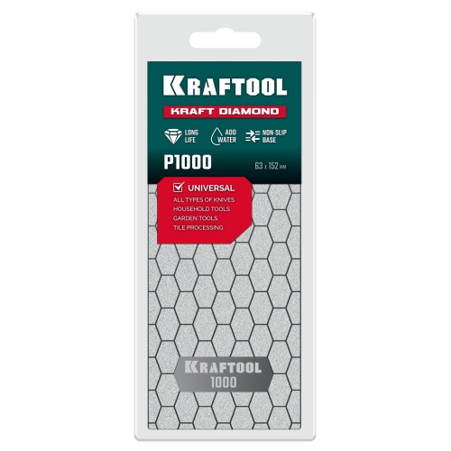 KRAFTOOL DIAMOND 63 х 152 мм, Р1000, пластина алмазная заточная (35710-1000) KRAFTOOL DIAMOND 63 х 152 мм, Р1000, пластина алмазная заточная (35710-1000)