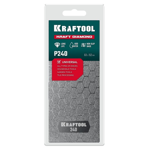 KRAFTOOL DIAMOND 63 х 152 мм, Р240, пластина алмазная заточная (35710-240) KRAFTOOL DIAMOND 63 х 152 мм, Р240, пластина алмазная заточная (35710-240)