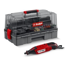 ЗУБР 245 предметов, 160 Вт, набор мини-насадок с гравером (ЗГ-160-H245)