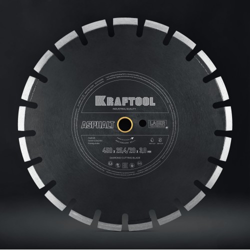 KRAFTOOL ASPHALT 450 мм (25.4/20 мм, 12х3.8 мм), алмазный диск (36687-450)