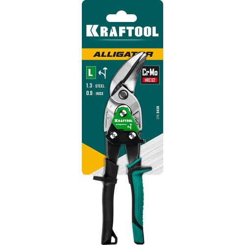 KRAFTOOL Alligator, 250 мм, левые усиленные ножницы по металлу с выносом (2328-OL)