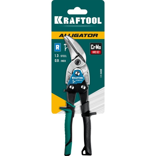 KRAFTOOL Alligator, 250 мм, правые усиленные ножницы по металлу с выносом (2328-OR)
