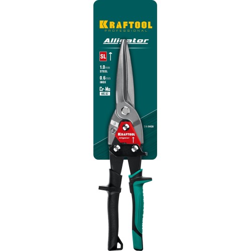 KRAFTOOL Alligator, 290 мм, прямые удлинённые ножницы по металлу (2328-SL)