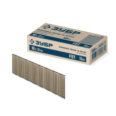 ЗУБР FST 18 х 1.8 мм, финишные гвозди по бетону оцинкованные, калибр 15GA, 1000 шт (305389-18)