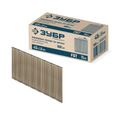 ЗУБР FST 45 х 1.8 мм, финишные гвозди по бетону оцинкованные, калибр 15GA, 1000 шт (305389-45)