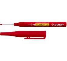 ЗУБР Колибри-30 красный, наконечник L 30 мм, ᴓ 2.8 мм, перманентный маркер для отверстий (06338-3)