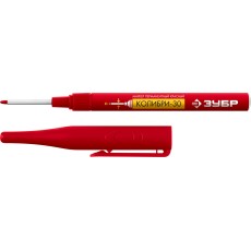 ЗУБР Колибри-30 красный, наконечник L 30 мм, ᴓ 2.8 мм, перманентный маркер для отверстий (06338-3)