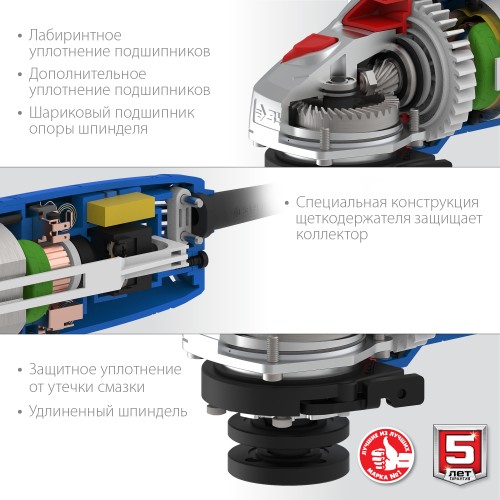 ЗУБР Компакт, 750 Вт, d115 мм, УШМ, Профессионал (УШМ-П115-750)