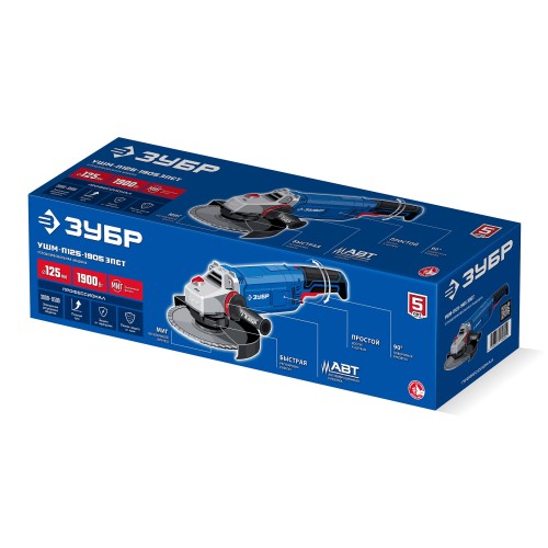 ЗУБР 1900 Вт, d125 мм, УШМ, регулировка оборотов, фланец ″МИГ″, Профессионал (УШМ-П125-1905 ЭПСТ)